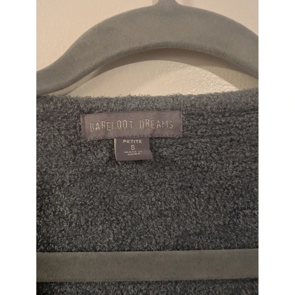 Barefoot Dreams Sweater Womens Petite‎ S Gray CozyChic Lite V-Neck